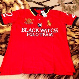 Polo Ralph Lauren Big Pony Blackwatch Polo Team Crest Men's Large NWT